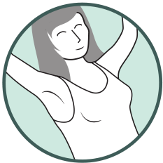 Woman with raised arms illustration